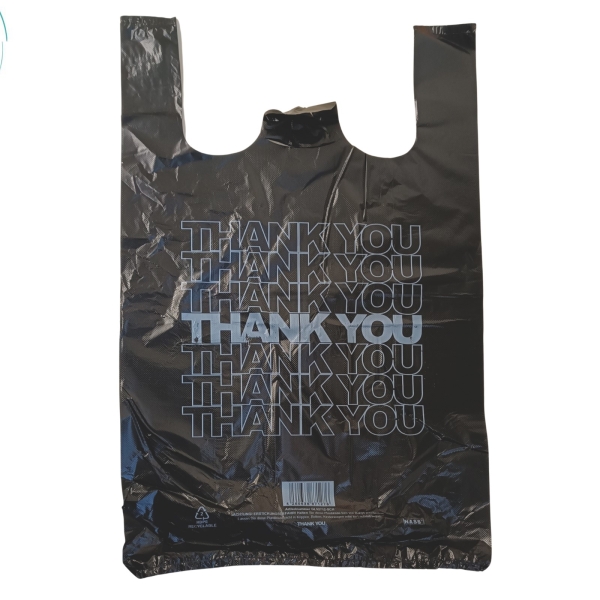 Hemdchentragetüte "Thank You" 14my 500er Pack schwarz 29cm x 45cm